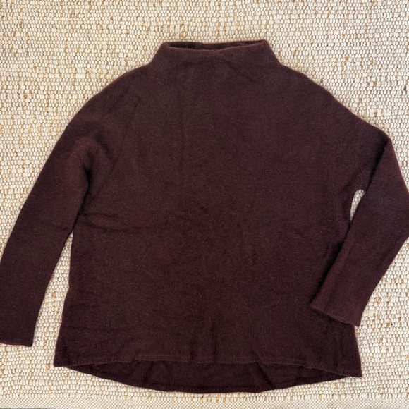 Vince Sweaters - Vince Plush Cashmere Funnel-Neck Burgundy Sweater